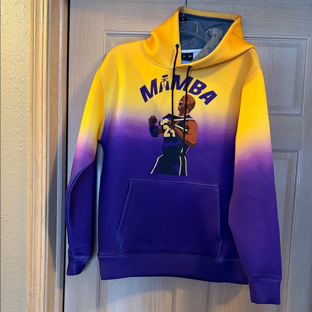 Men's Yellow and Purple Graphic Hoodie